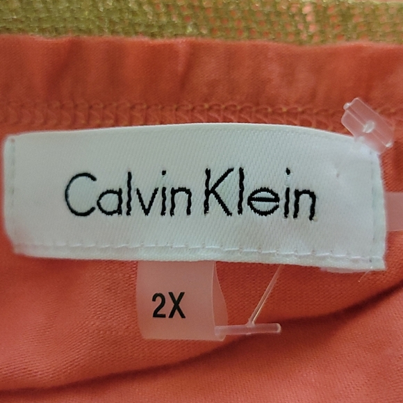 Calvin Klein Pink Pocket Gold Collar Shirt Size 2X - Picture 8 of 9